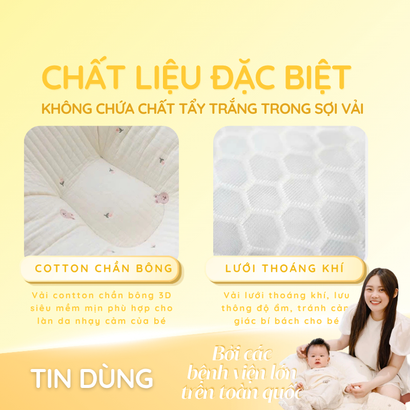 Gối chống trào ngược Easy MOM cho trẻ sơ sinh màu be – FamilyCare Store