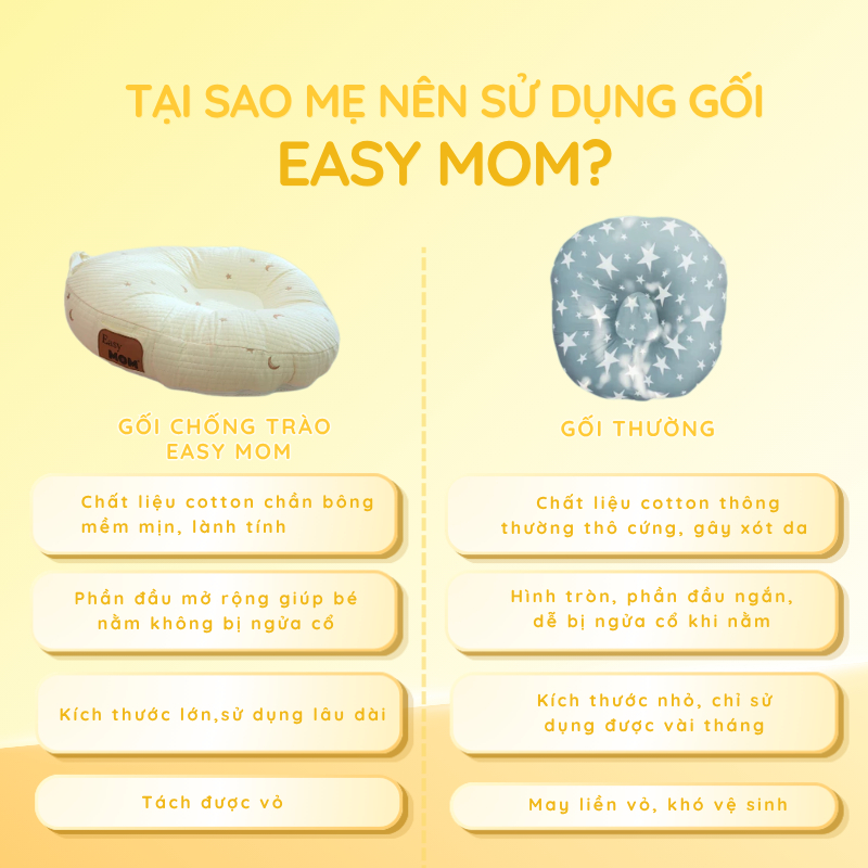 Gối chống trào ngược Easy MOM cho trẻ sơ sinh màu be – FamilyCare Store