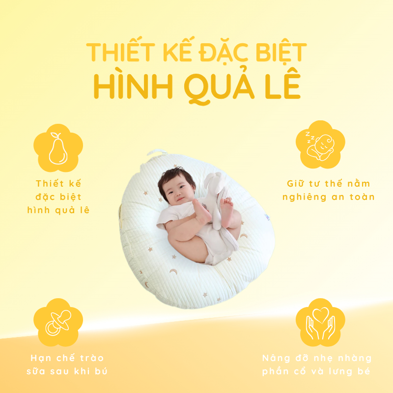 Gối chống trào ngược Easy MOM cho trẻ sơ sinh màu be – FamilyCare Store