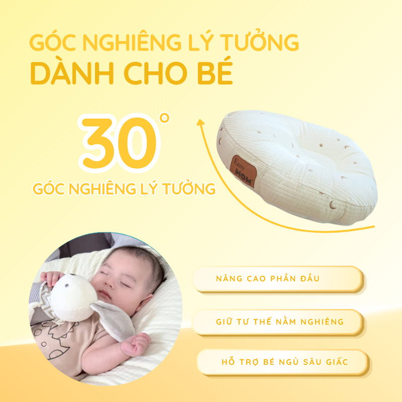 Gối chống trào ngược Easy MOM cho trẻ sơ sinh màu be – FamilyCare Store