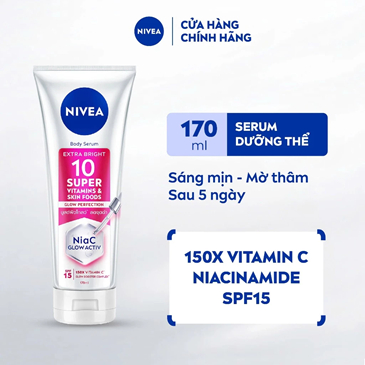 Serum Dưỡng Thể NIVEA 10 Super Vitamins & Skin Foods Sáng Da/Vitamin Extra Bright C&AHA Dưỡng Sáng