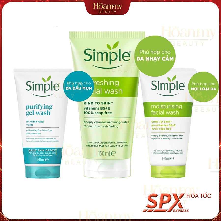 Sữa rửa mặt Simple lành tính 150ml [Chính hãng]