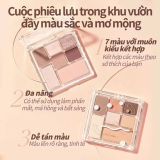 [Y371] Bảng phấn mắt 7 màu JUDYDOLL - All-In-One Palette - Đa năng, Kẻ mắt, Má hồng, Tạo khối Bắt Sáng, Có Nhũ