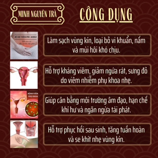 Minh Nguyên Đường - Túi thảo dược ngâm phụ khoa - nấm, ngứa, khí hư, se khít, mùi hôi - Túi 20 lọc
