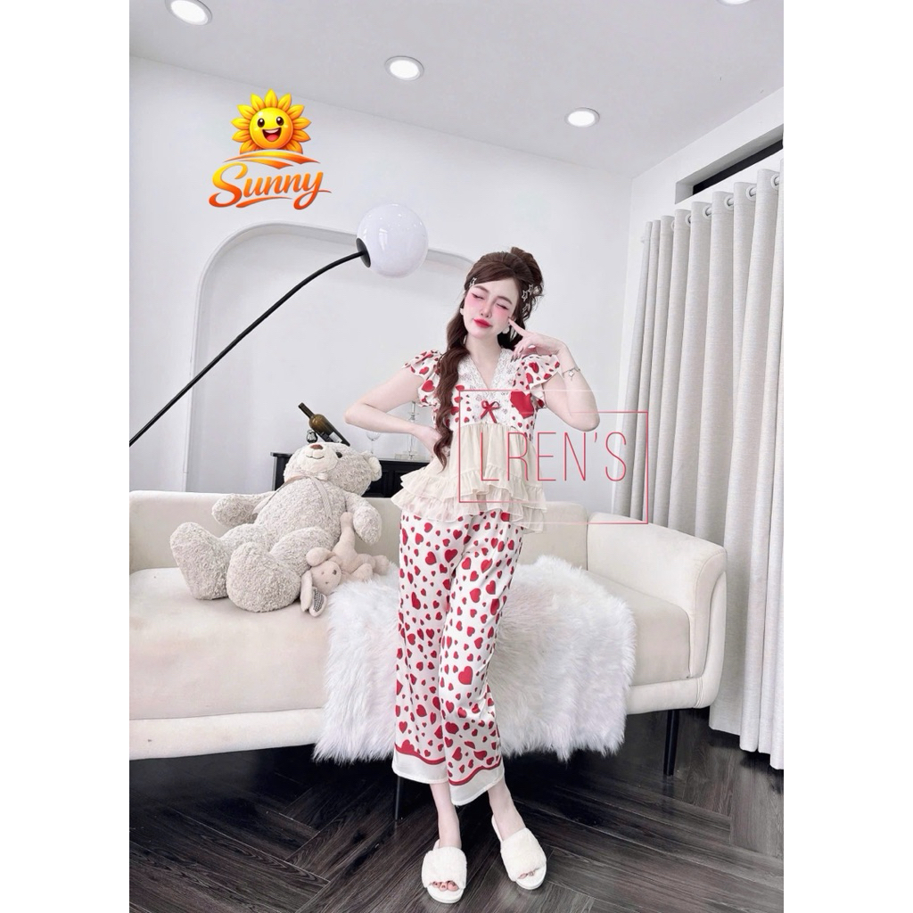 (5/3/2026)Lửng phom 9 tấc áo cổ V ren,phối tơ von,lụa latin mềm nhẹ mát