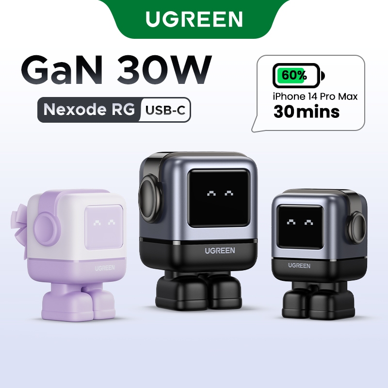 UGREEN Củ sạc nhanh Nexode Robot UGREEN Uno 30W 65W Cho iPhone 16 Pro max | Công nghệ GaN Củ Sạc Công nghệ PD3.0