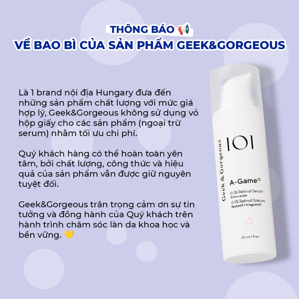 Bộ đôi trẻ hóa, tăng sinh collagen, giảm nhăn cải thiện làn da đàn hồi Geek&Gorgeous Power Peptides + A-Game 30ml+30ml | BigBuy360 - bigbuy360.vn