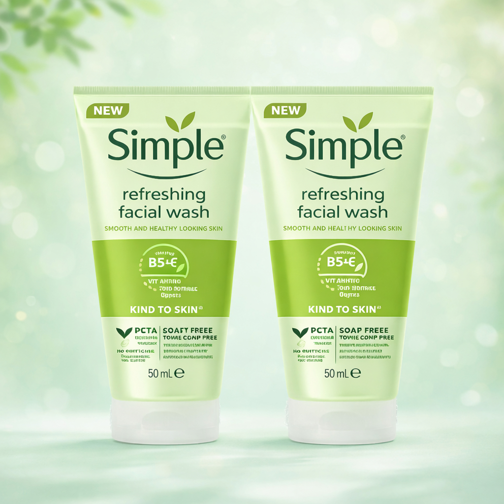 Combo 2 Sữa Rửa Mặt Simple Dành Cho Da Nhạy Cảm, Làm Sạch Da Dịu Nhẹ, Không Gây Kích Ứng Da