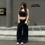 Quần Jean Đen Form Suông Rộng GODMOTHER Quần Jean Cạp Trễ Ống Suông Nam Nữ Unisex Thoải Mái