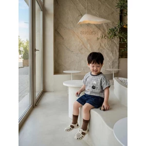Set bộ cộc tay bé trai Miniumbaby in hình mèo cún mix quần đứng phom, chất áo cotton mềm mát SB2699