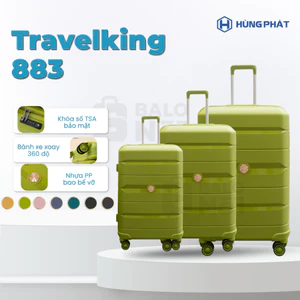 Vali Thời Trang Travelking 883 Hùng Phát Nhựa PP Dẻo Cao Cấp Chống Bể Vỡ