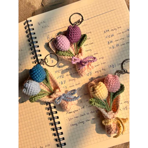 Móc Khoá Len Hình Tulip Mini Siêu Dễ Thương, Móc Khoá TULIP Len Handmade Làm Quà Tặng | tlac.DIY