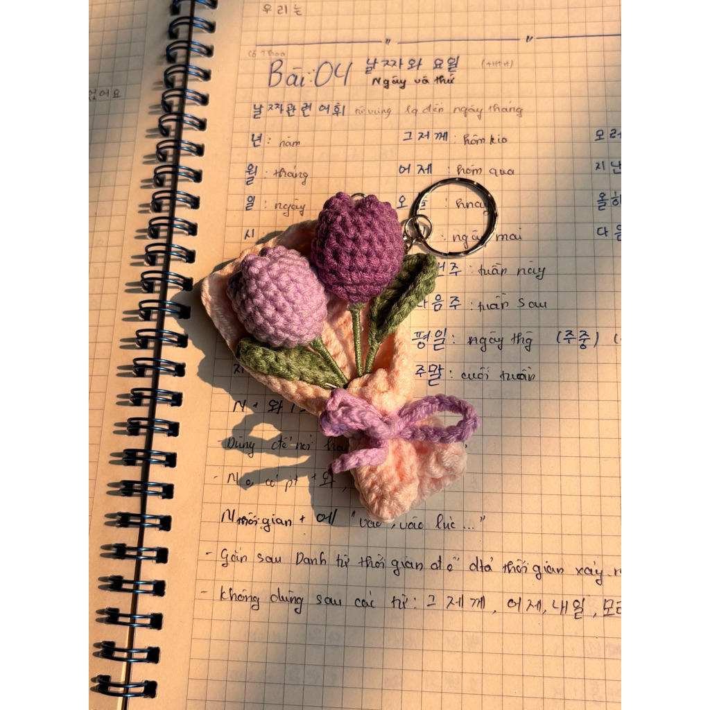 Móc Khoá Len Hình Tulip  Mini Siêu Dễ Thương, Móc Khoá TULIP Len Handmade Làm Quà Tặng | tlac.DIY