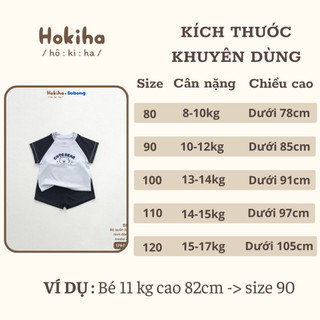 Bộ quần áo cộc tay raplang phối màu hình dễ thương cho bé Hokiha vải modal mềm mại, thoáng mát size 8-17kg BB29