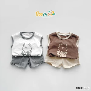 Bộ ba lỗ cotton in hoạ tiết mềm mát cho bé, bộ thun ba lỗ cotton mềm mát cho bé