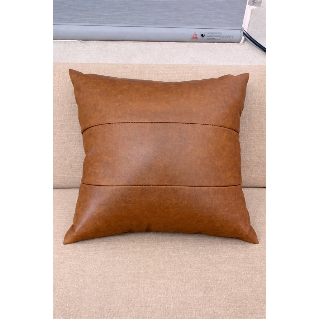 { Gối Kèm Ruột } Gối decor, gối ôm, gối tựa Da Cleo chất lượng bền bỉ. Gối kẻ ngang.
