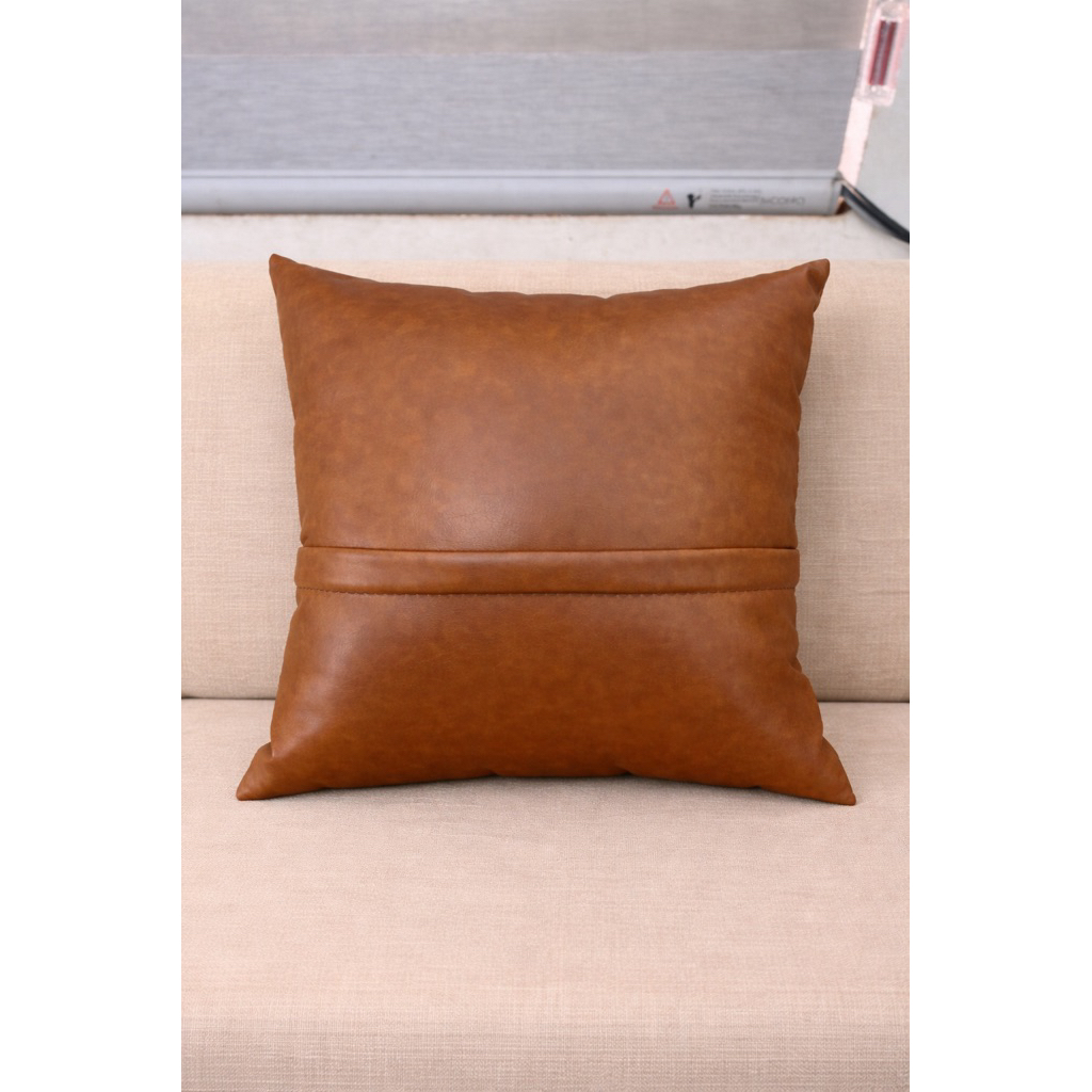 { Gối Kèm Ruột } Gối decor, gối ôm, gối tựa Da Cleo chất lượng bền bỉ. Gối kẻ ngang.