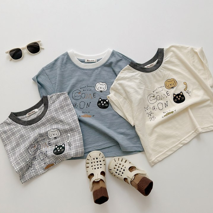 Set bộ cộc tay bé trai Miniumbaby in hình mèo cún mix quần đứng phom, chất áo cotton mềm mát SB2699