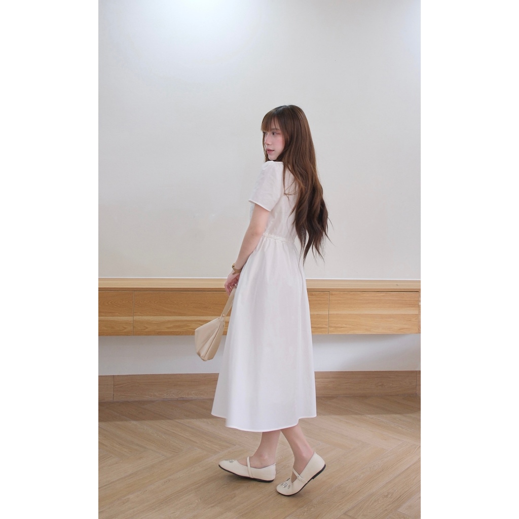 Đầm maxi Chililuu váy maxi dáng dài cổ tròn phong cách tiểu thư sang chảnh.