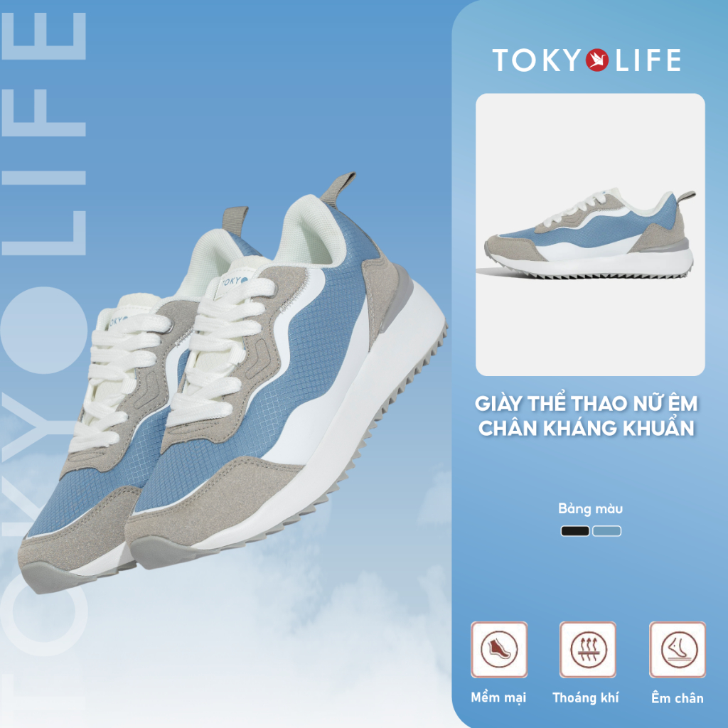 Giày thể thao NỮ êm chân kháng khuẩn TOKYOLIFE chất liệu thoáng khí,thiết kế trẻ trung, năng động 40003298