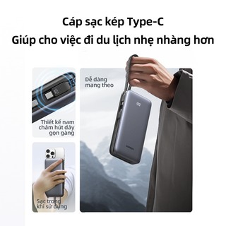 Sạc dự phòng UGREEN 30W Power Bank 20000mAh Cáp loại C kép Nhiều bảo vệ Pin sạc nhanh Powerbank