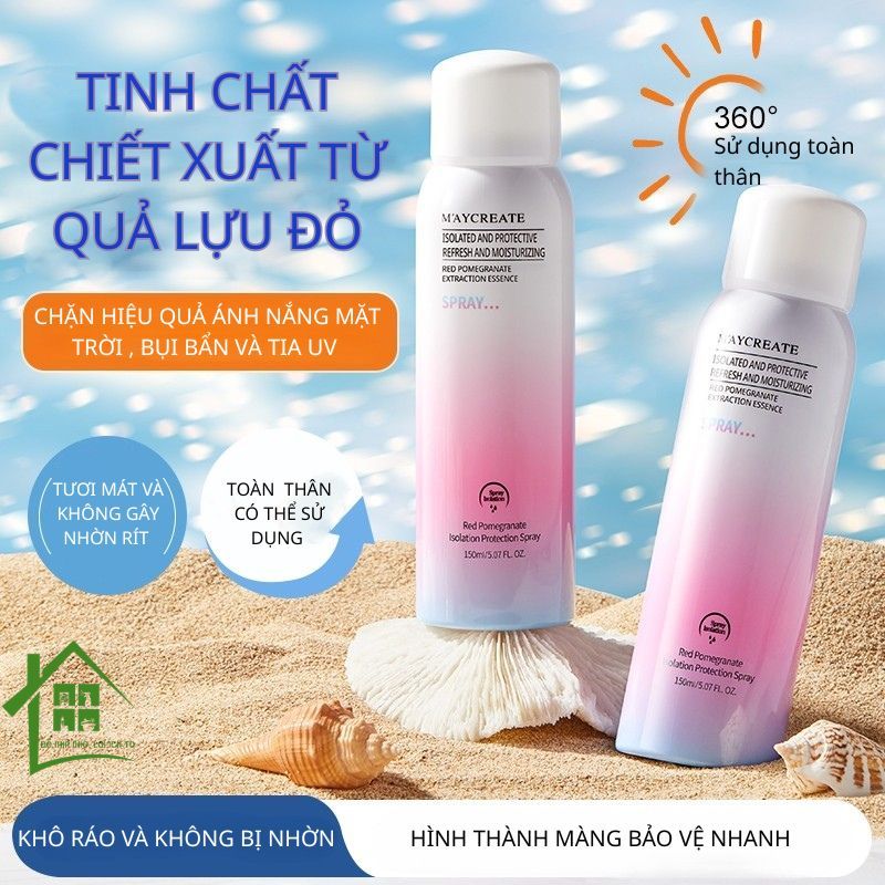 Xịt Chống Nắng Nâng Tone Maycreate 150ml – Dưỡng Ẩm và Hỗ Trợ Makeup