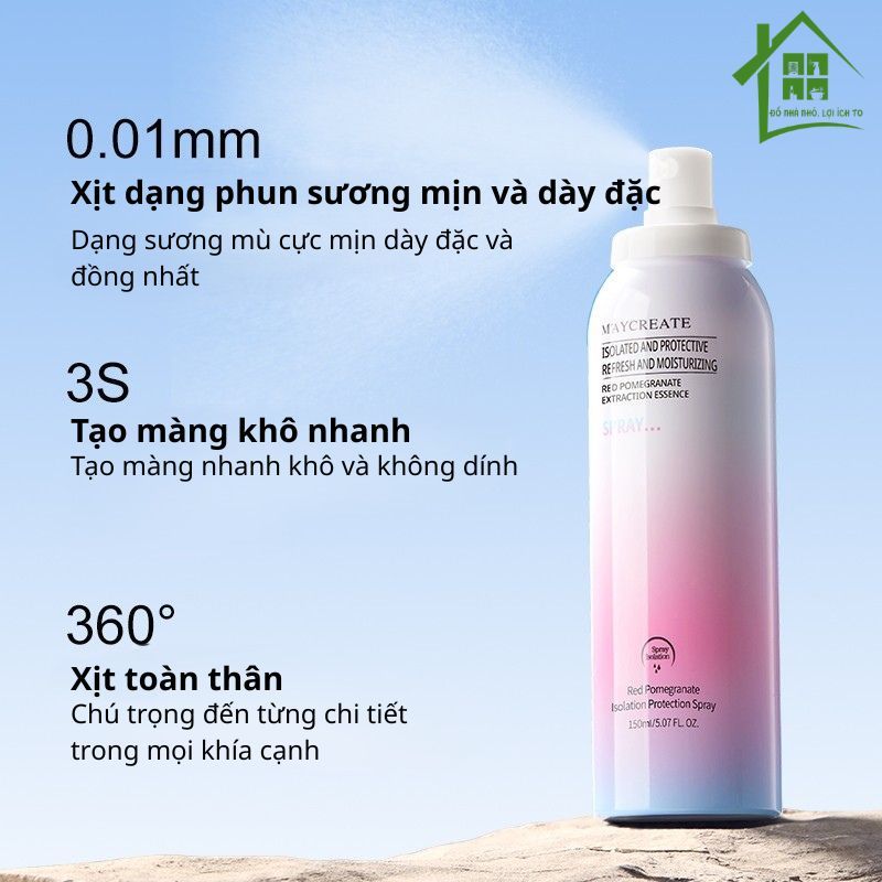 Xịt Chống Nắng Nâng Tone Maycreate 150ml – Dưỡng Ẩm và Hỗ Trợ Makeup