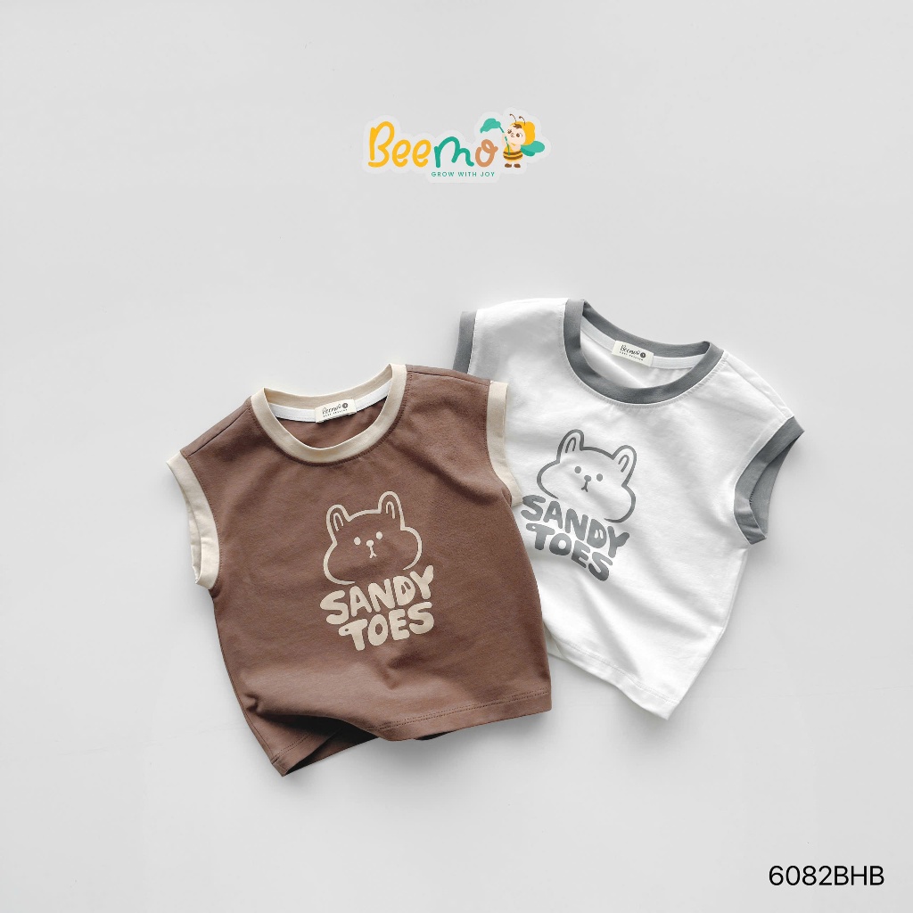 Bộ ba lỗ cotton in hoạ tiết mềm mát cho bé, bộ thun ba lỗ cotton mềm mát cho bé