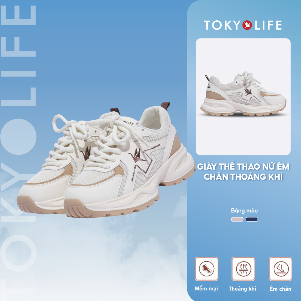 Giày thể thao nữ TOKYOLIFE êm chân thoáng khí thiết kế trẻ trung năng động 40004406