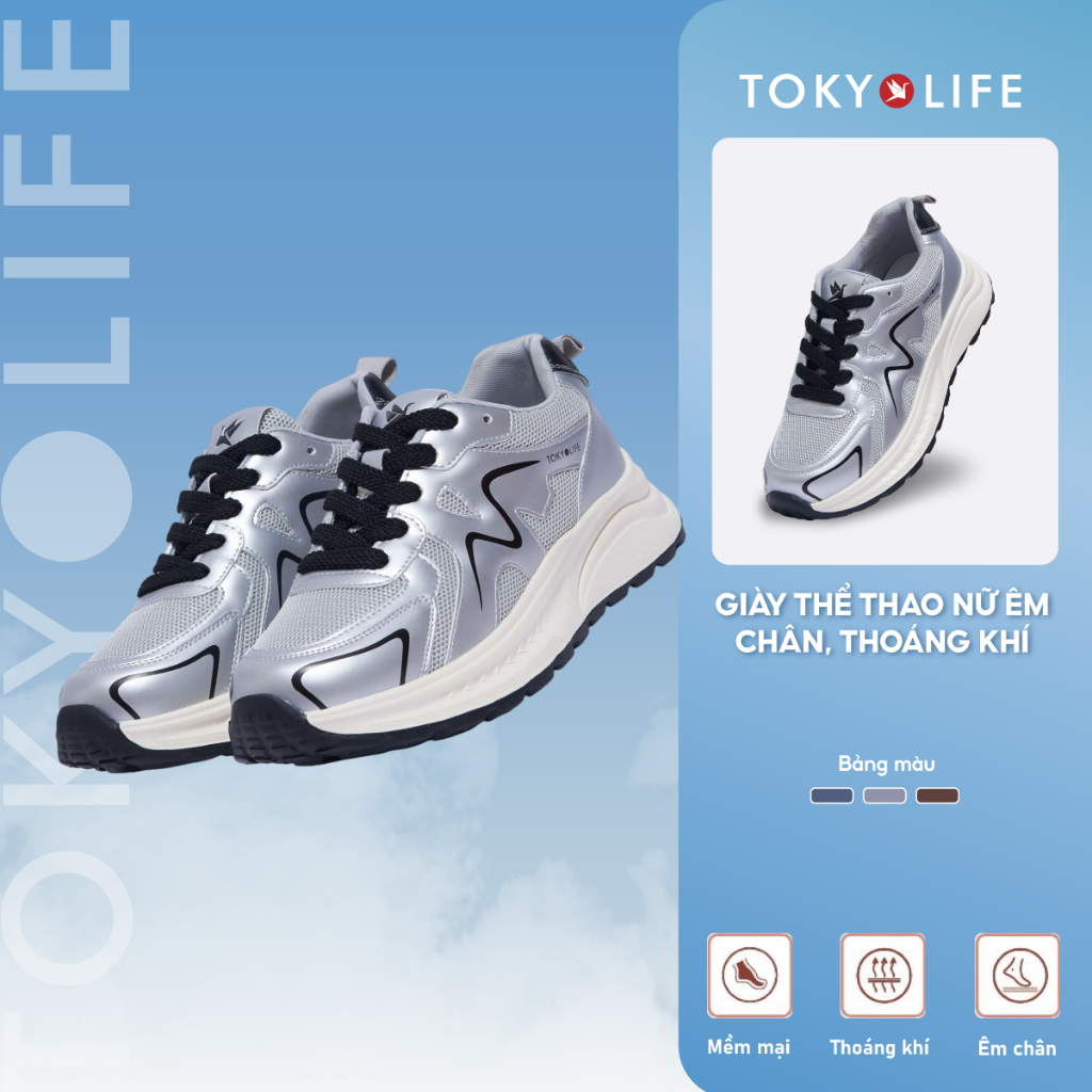 Giày thể thao nữ TOKYOLIFE êm chân thoáng khí thiết kế thời trang trẻ trung năng động 40004407