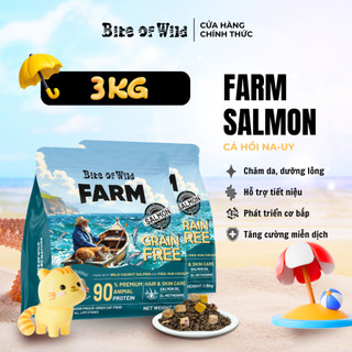 Hạt Cho Mèo Bite Of Wild Farm Cá Hồi Combo 2 Gói 1.5KG, 90% Đạm Động Vật, Giàu Taurine & Arginine