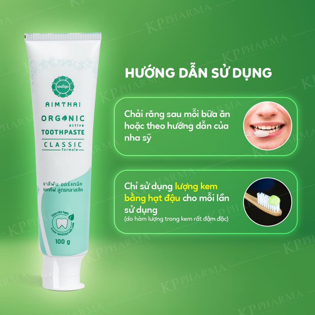 Kem Đánh Răng AimThai Thảo Dược – Organic 16 Chiết Xuất – Dịu Ê Buốt & Giữ Khoang Miệng Thoải Mái