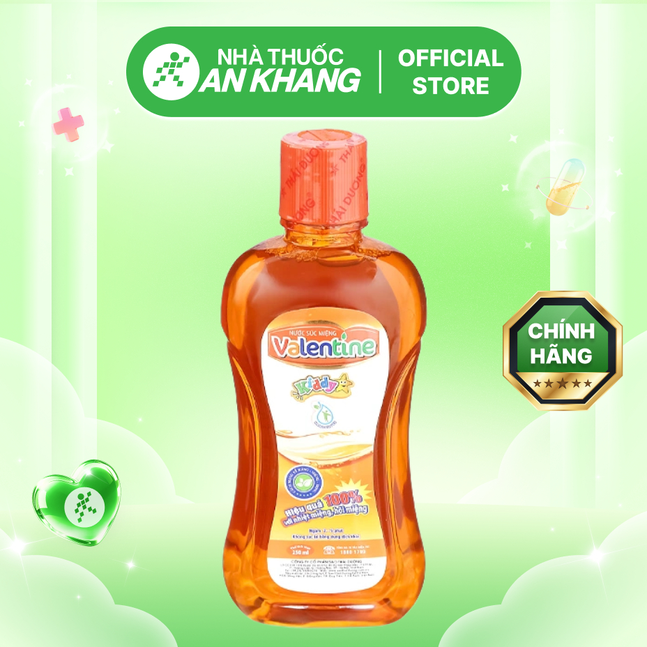 Nước súc miệng Valentine Kiddy ngừa hôi miệng, giảm nhiệt miệng chai 250ml