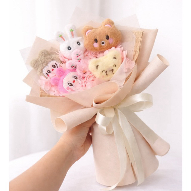 bó hoa gấu mix hoa khô cẩm tú cầu, làm quà tặng kỷ yếu, các dịp lễ 14/2, 8/3, 20/10, 20/11. ảnh chính chủ Mã:N15