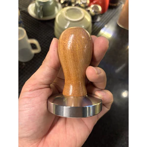 Tamper 51mm, 58mm . Cục nén 51mm, 58mm, cán bằng gỗ. Nén chuẩn vị Espresso