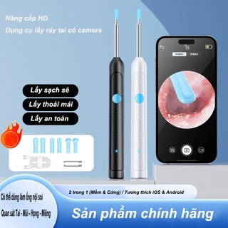 Dụng Cụ Lấy Ráy Tai Nhìn Thấy Được, Camera HD 8MP, Kết Nối App Điện Thoại, Đầu Silicon Co Giãn, Dùng Cho Cả Gia Đình