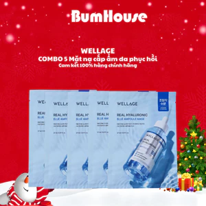 Combo 5 Mặt Nạ Cấp Ẩm Wellage Real Hyaluronic Blue Ampoule Mask HA 27ml