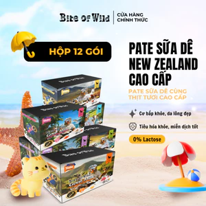Pate Cao Cấp Bite of Wild Hộp 12 Gói 70G, Công Thức Sữa Dê, Nguồn Đạm Tự Nhiên Cho Mèo Từ 2 Tháng