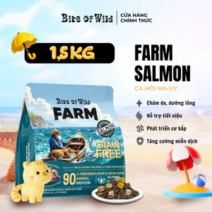 Hạt Cho Mèo Bite Of Wild Farm Cá Hồi, Gói 1.5KG, 90% Thịt Cá Hồi Na Uy, Gà Nuôi Thả, 6 Loại Chất Xơ