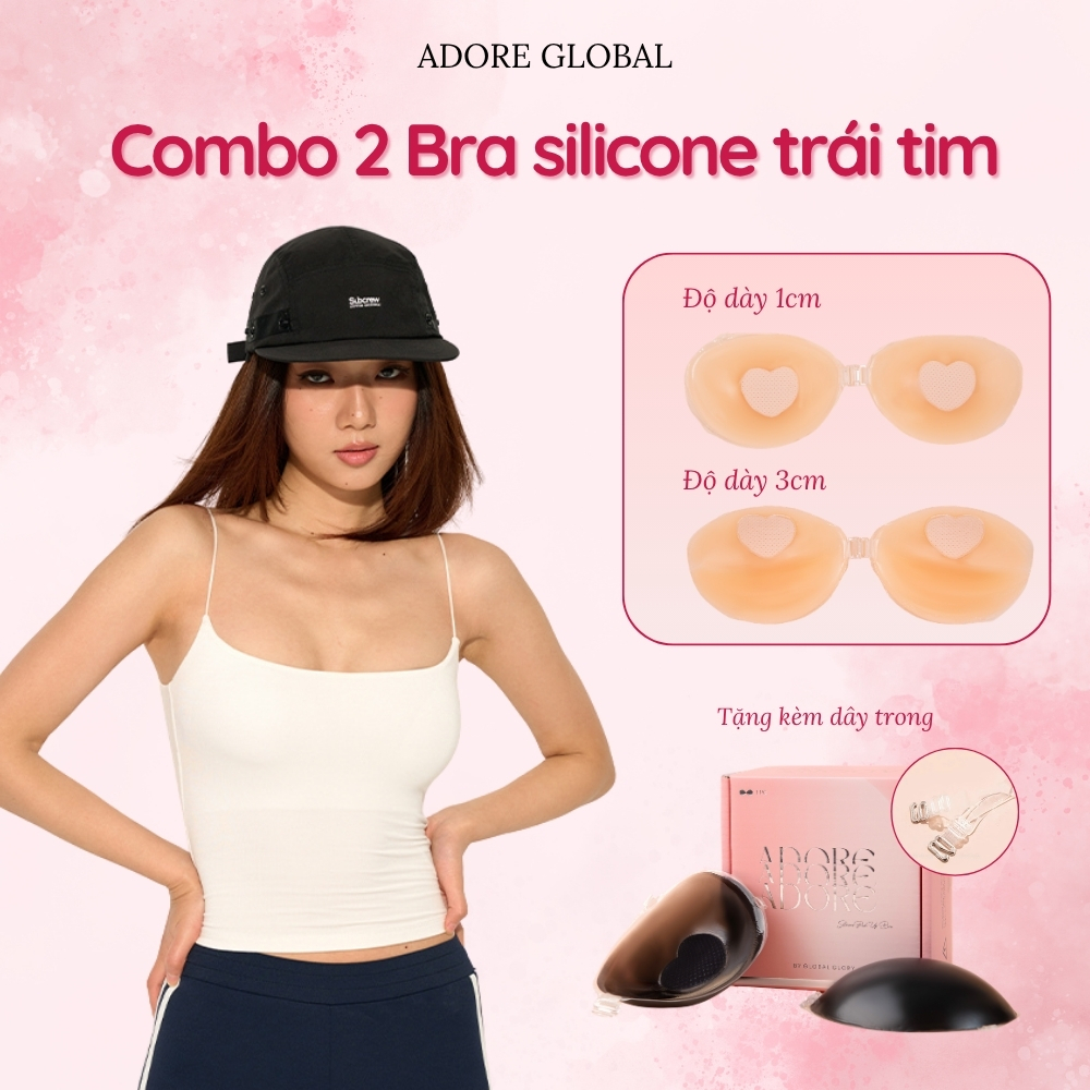 COMBO 2 Bra Silicone Adore dày 3cm mềm mại tái sử dụng nhiều lần – Kèm Màng Bảo Vệ
