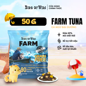 Hạt Cho Mèo Bite Of Wild Farm Cá Ngừ Combo 1, 2, 3 Gói 50G, Hỗ Trợ Tiêu Hóa, 90% Đạm Từ Cá Ngừ Na Uy