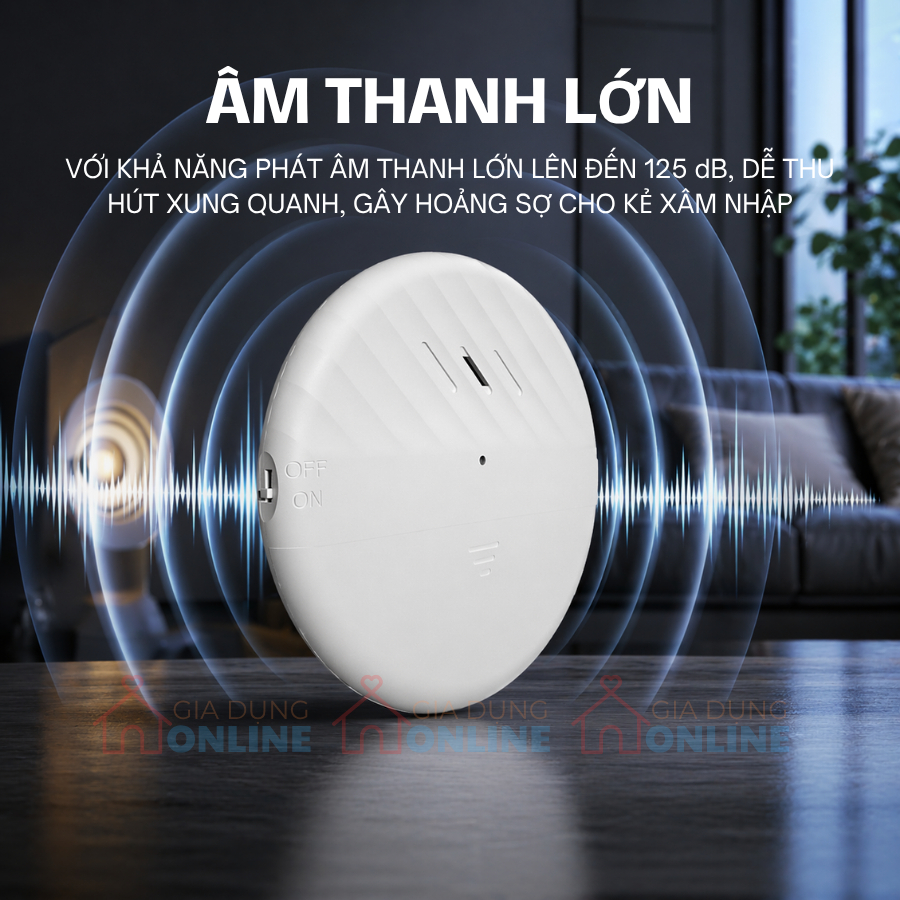 Thiết bị báo động phát âm thanh chống trộm đột nhập dán cửa dùng pin độ nhạy cao