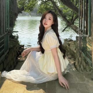 (HAVANA) Áo babydoll LUCIA  viền hoa cổ V AO773