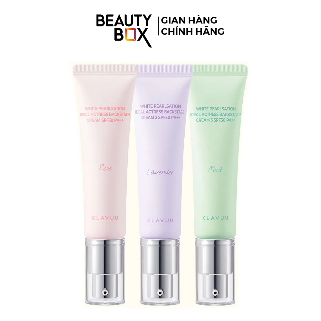 Kem Lót Klavuu Nâng Tông Da White Pearlsation Ideal Actress Backstage Cream 30ml/10ml
