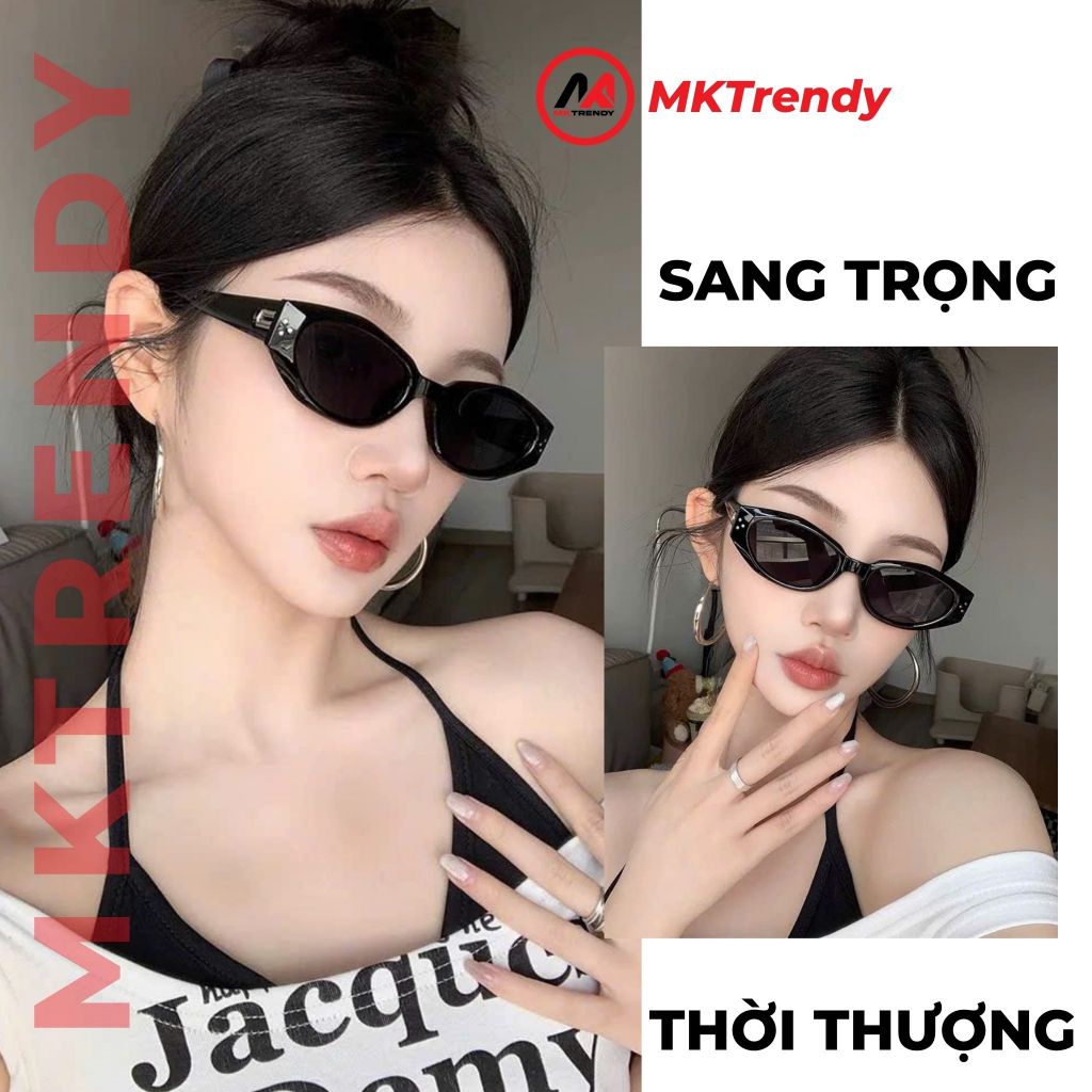 [Live x MKTRENDY] Kính râm mắt mèo thời trang nam nữ chống tia UV phong cách Hàn Quốc đi chơi đi học T1