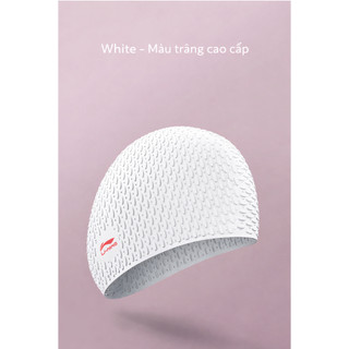 Mũ bơi LI-NING vân nổi chống tuột silicone cao cấp ôm sát đầu không đau chống nước hiệu quả