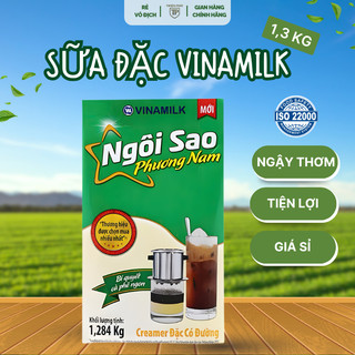 [Giá sỉ] Sữa đặc ngôi sao phương nam Vinamilk xanh lá 1.284kg, pha trà sữa, pha cà phê, làm bánh