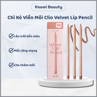 Chì Kẻ Viền Môi CLIO Velvet Lip Pencil Chì Kẻ Môi Clio lì Lâu Trôi Định Hình Viền Môi Che Thâm Môi 1.45g - Kosmi Beauty