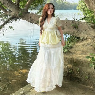(HAVANA) Chân váy HAREM voan tơ cạp chun có lớp lót trong CV464