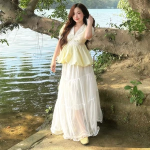 Chân váy HAREM voan tơ cạp chun có lớp lót trong CV464